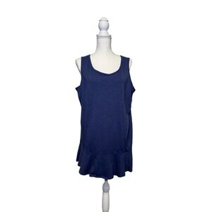 D & Co. Women's Blue Long Flowy Tank Top Size Extra Large